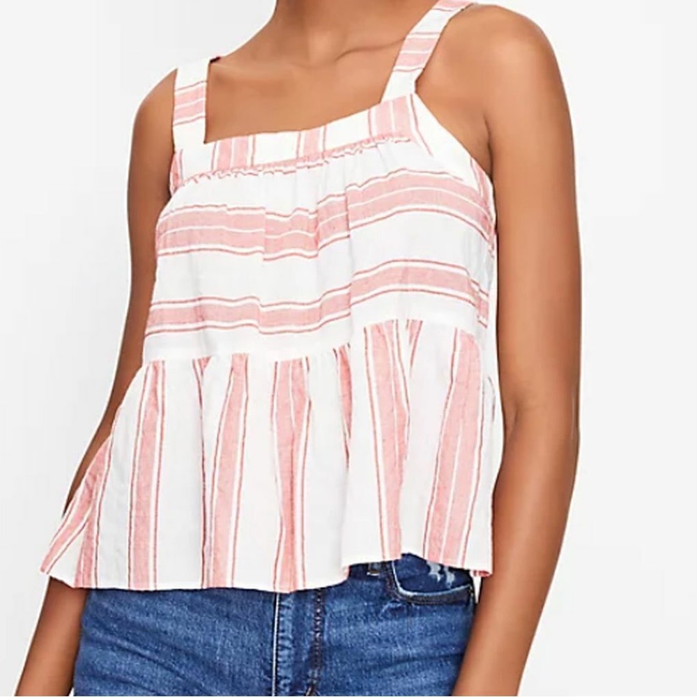 LOFT | Striped Tiered Cami Whisper White Various Sizes Available